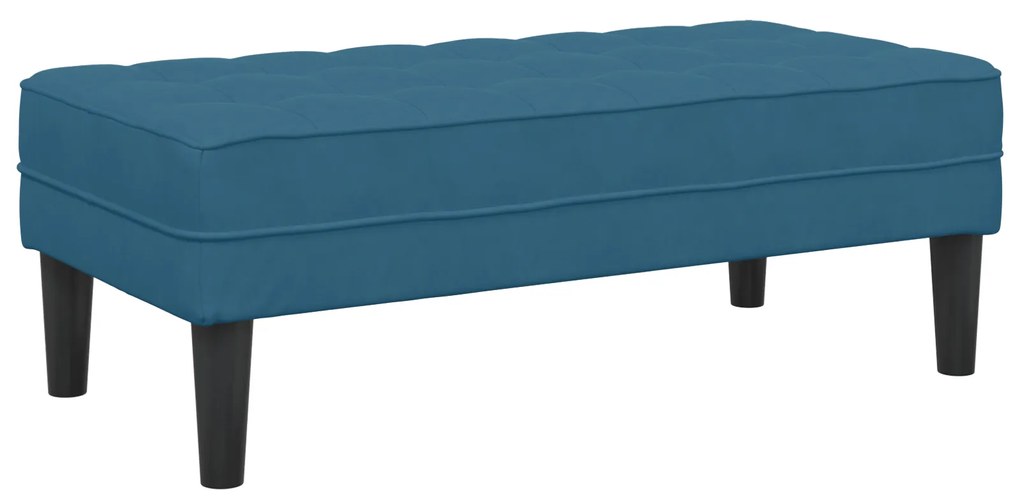 Sofá de Jardim vidaXL com Banco e Almofadas em Veludo Azul em L
