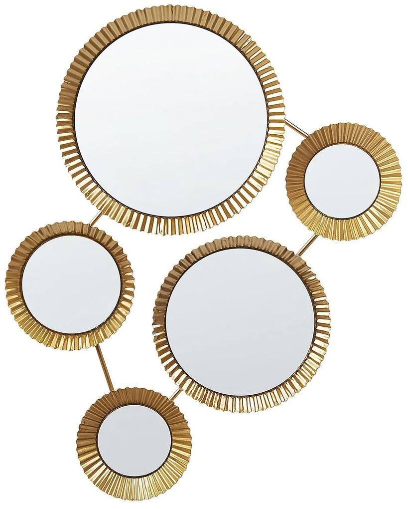 Espelho de parede em metal dourado 55 x 36 cm WATTRELOS Beliani