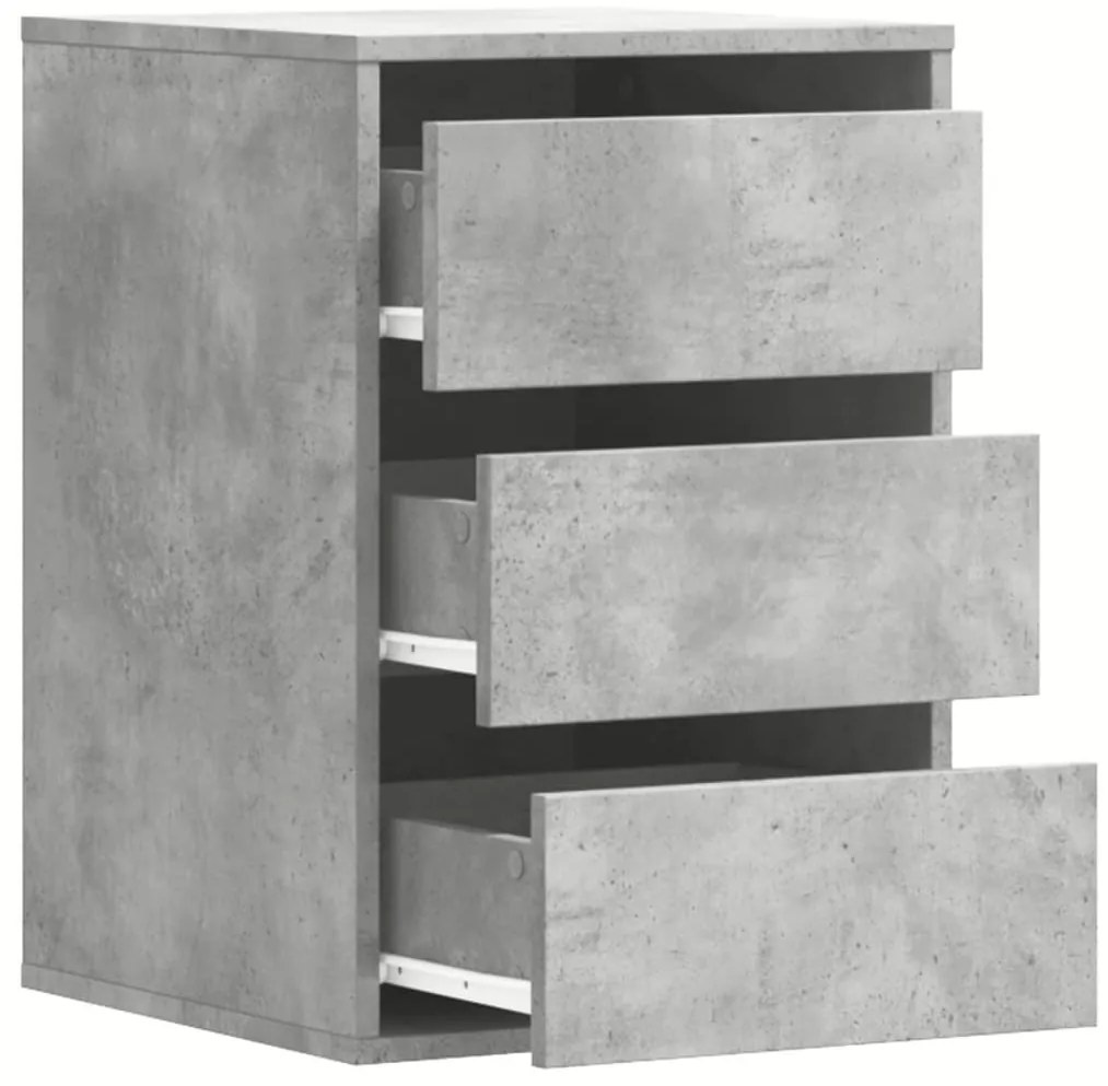 Cómoda com 3 Gavetas - 40x41x58 cm derivados de madeira - cinzento cim