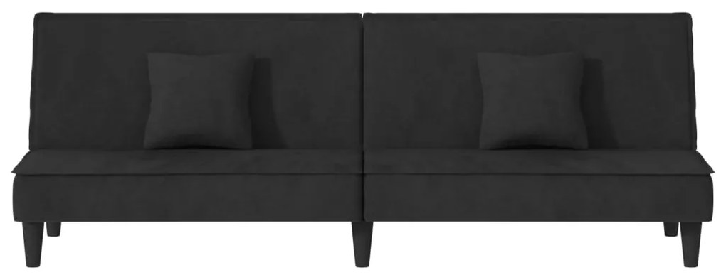 Sofá-cama veludo preto
