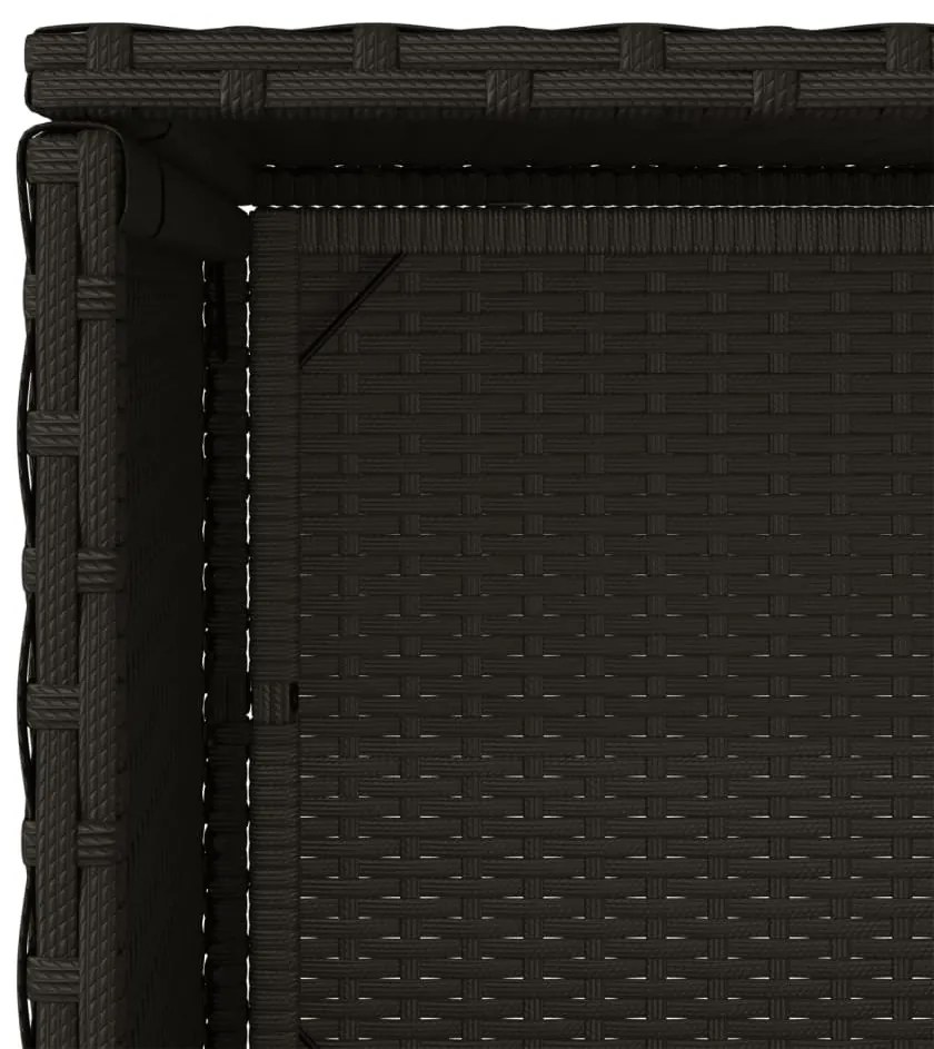Armário de arrumação para jardim 50x55x115 cm vime PE preto