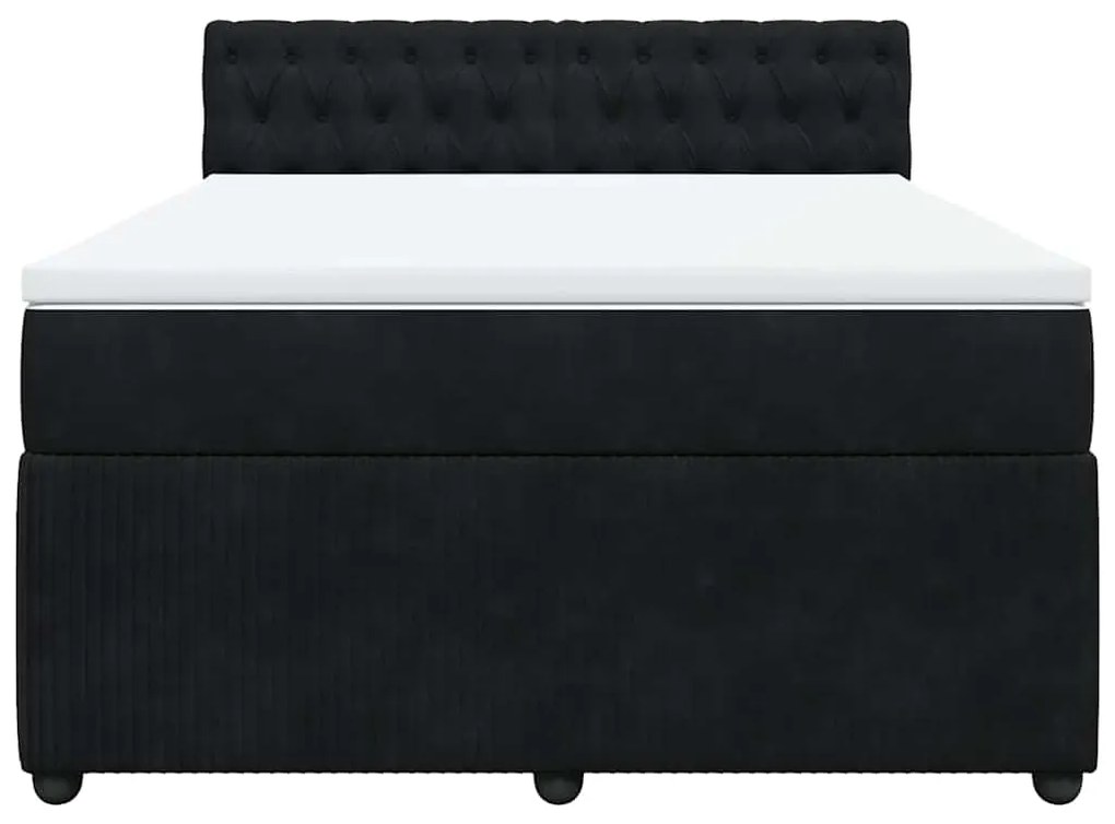 Cama com molas/colchão 160x200 cm veludo preto