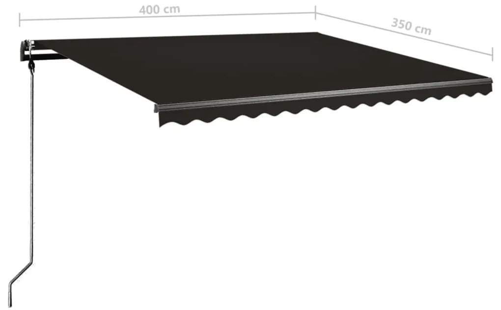 Toldo retrátil manual independente 400x350 cm antracite