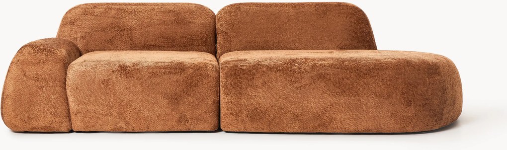 Sofá de canto modular em teddy-bouclé Wolke (3 lugares)