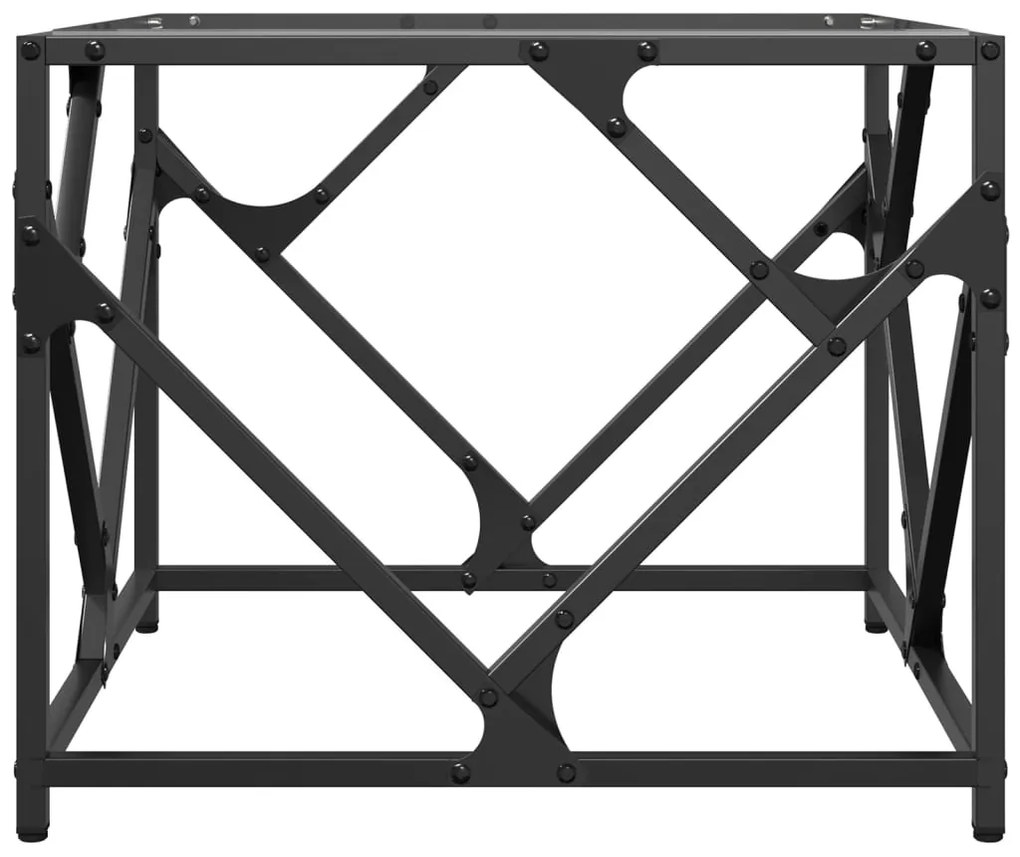 Mesa de centro c/ topo em vidro transparente 50x50x41 cm aço