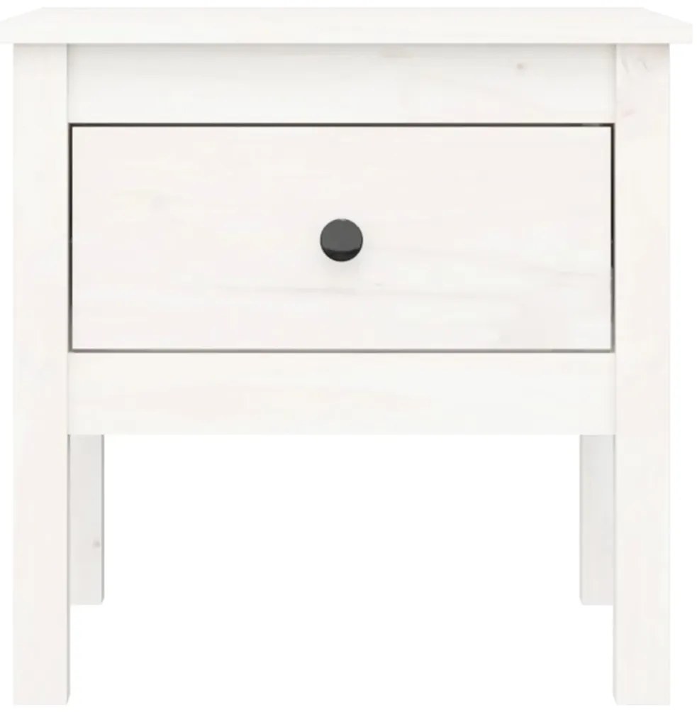 Mesa de apoio 50x50x49 cm pinho maciço Branco