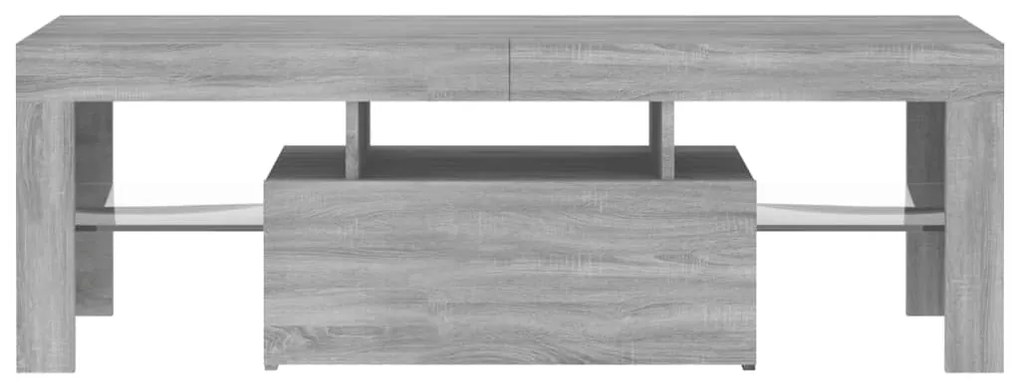 Móvel de TV com luzes LED 120x35x40 cm cinzento sonoma