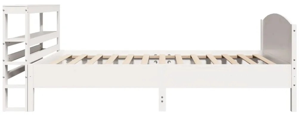 Cama sem colchão 90x200 cm madeira de pinho maciça branco