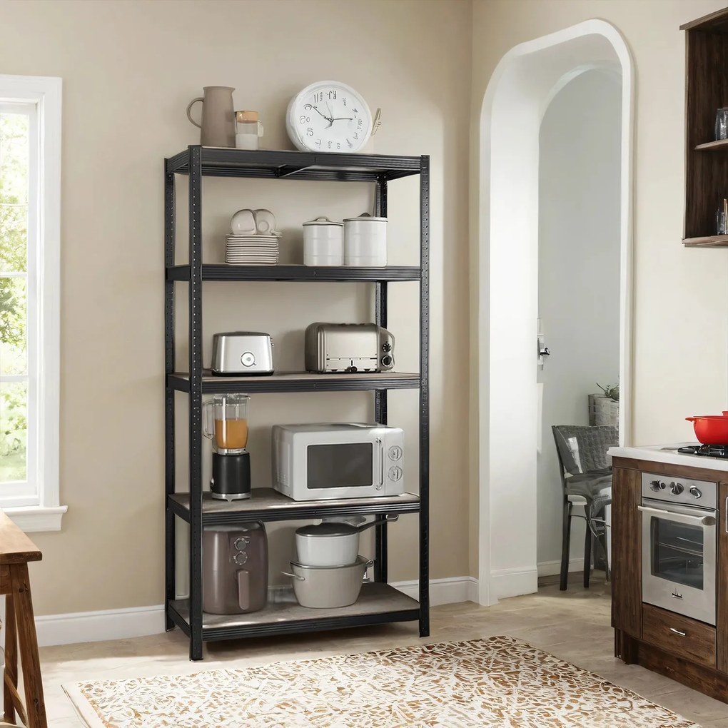 Estante para cargas pesadas 50 x 100 x 200 cm cinzento + preto