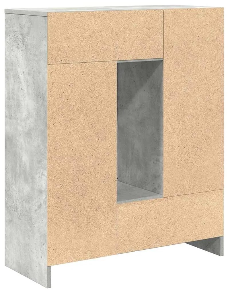 Aparador com gavetas e portas 73x31x90 cm cinza cimento