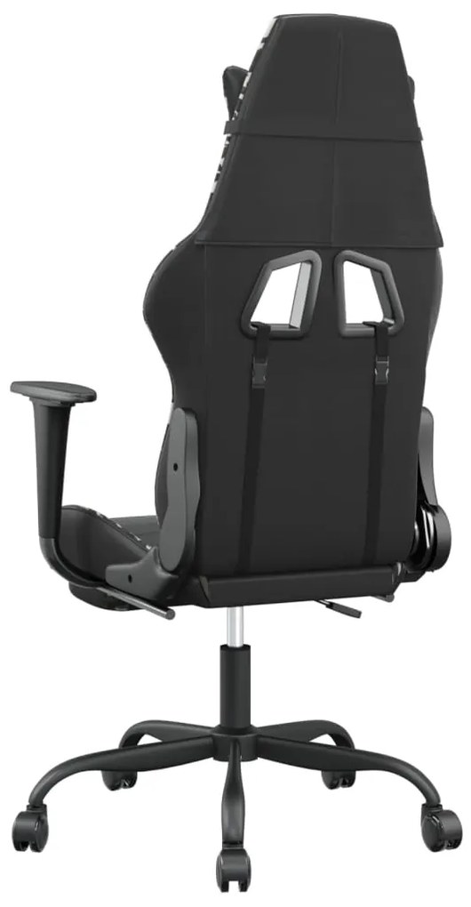 Cadeira gaming massagens apoio pés couro artif preto/camuflagem