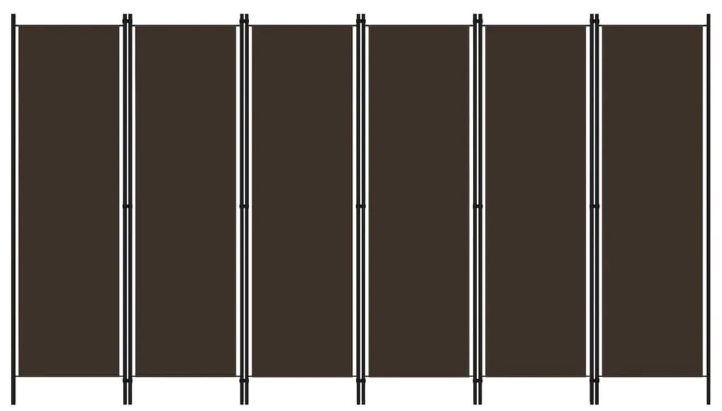 Divisória de quarto com 6 painéis 300x180 cm castanho