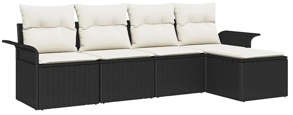 Conjunto de Sofá de Jardim vidaXL de 5 Peças com Almofadas de Rattan P