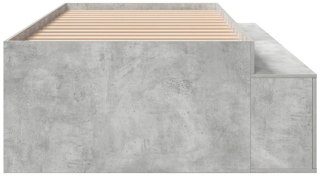 Estrutura de Cama de Armazenamento Cinza Concreto 100x200 cm