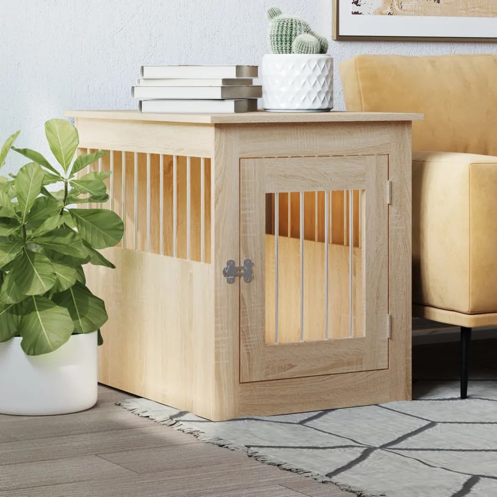 vidaXL Móvel casota para cão derivados de madeira carvalho sonoma