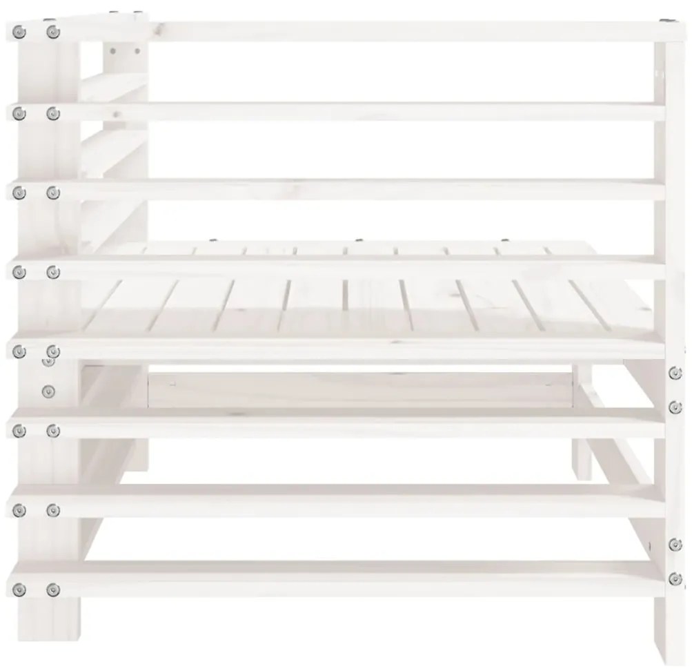 Sofás de canto para jardim 2 pcs madeira de pinho maciça branco