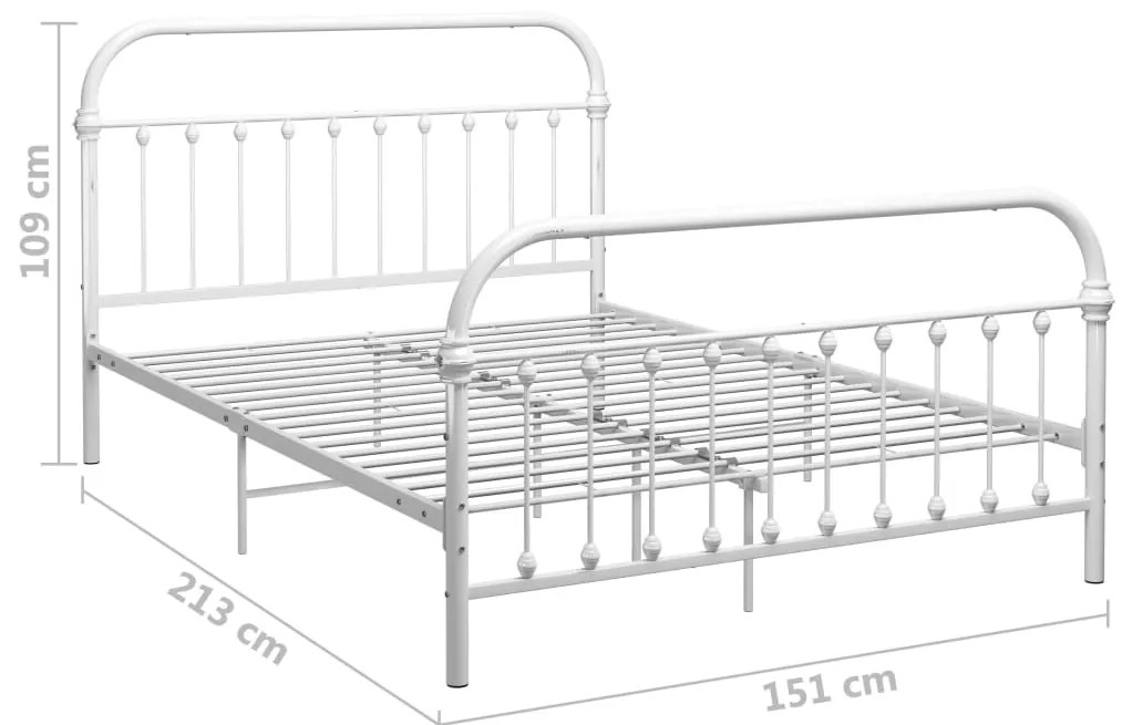 Estrutura de cama 140x200 cm metal branco