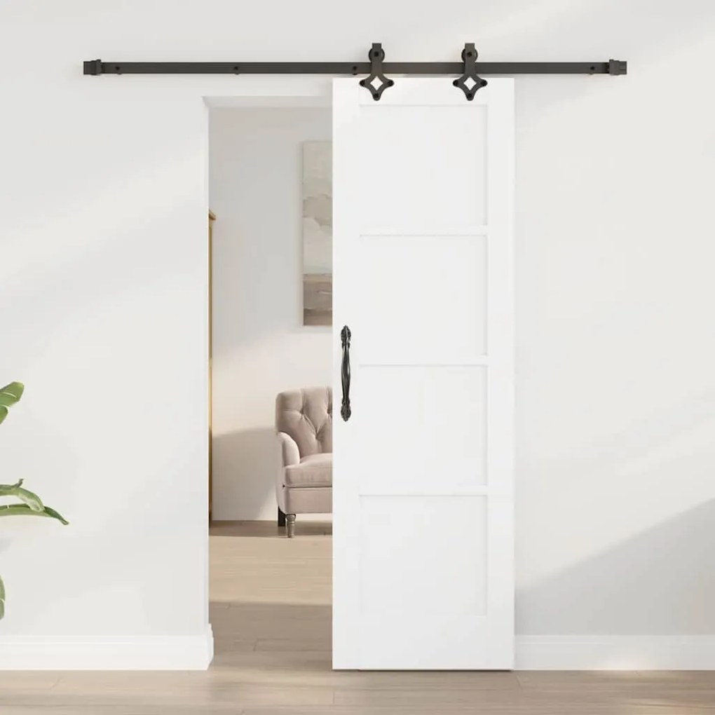 Porta Deslizante vidaXL com Conjunto de Ferragens Branco 61x198.5 cm M