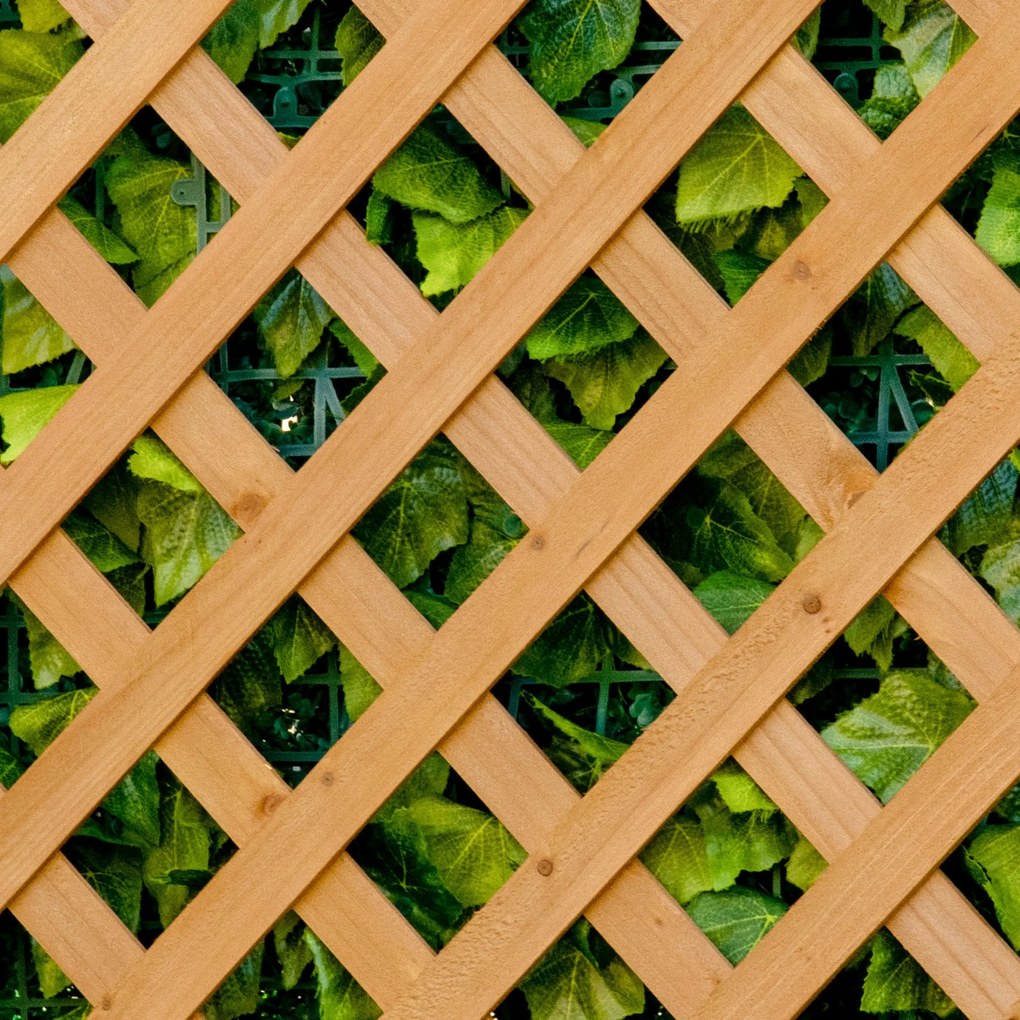 Floreira com Treliça de Madeira Caixa de Plantio com Suporte para Plantas Trepadeiras para Cultivo de Plantas Flores Terraço Jardim Exterior 76x36x170