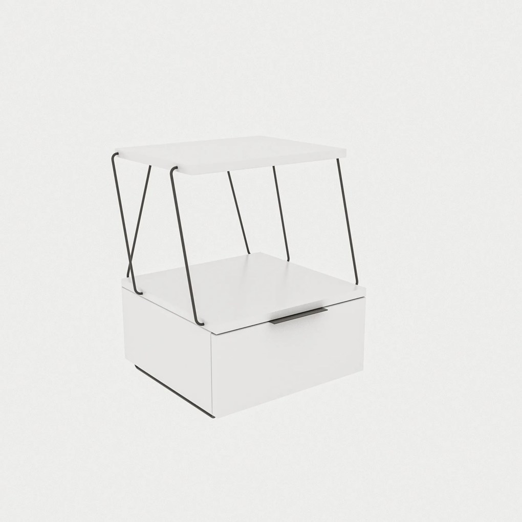 Mesa de Cabeceira Tekoba – Branco – 42x52x41 cm