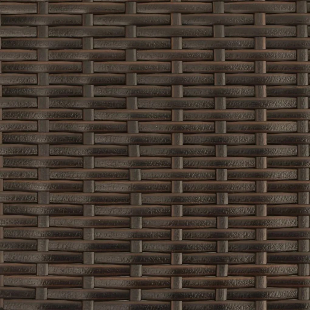 Espreguiçadeiras com mesa 2 pcs vime PE castanho