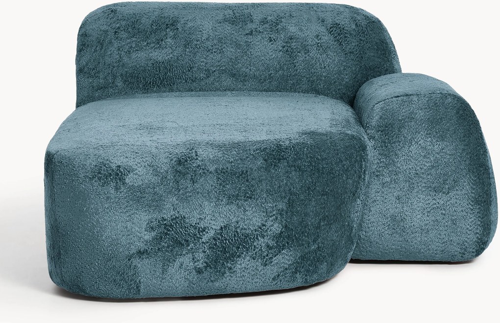 Módulo de canto com chaise longue em teddy-bouclé Wolke