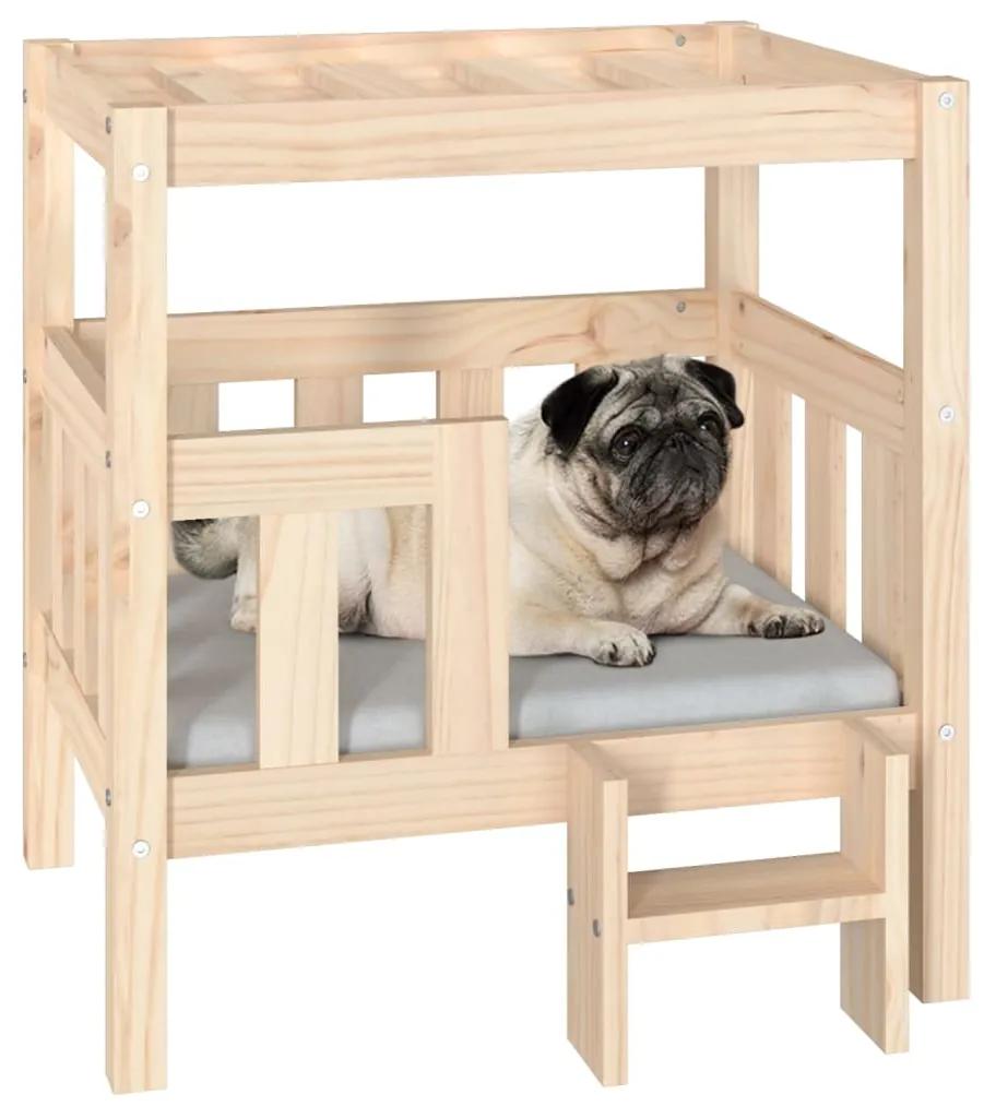 vidaXL Cama para cães 65,5x43x70 cm madeira de pinho maciça