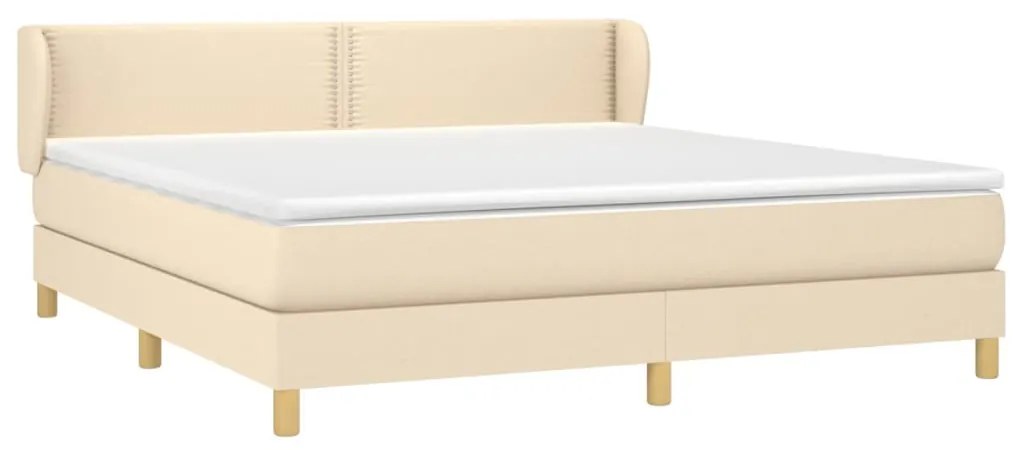 Cama com molas/colchão 180x200 cm tecido cor creme
