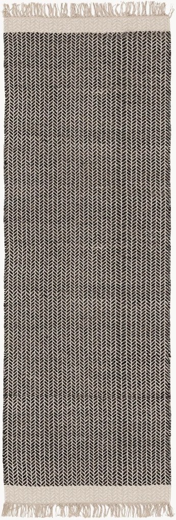 Passadeira em lã artesanal com franjas Kim