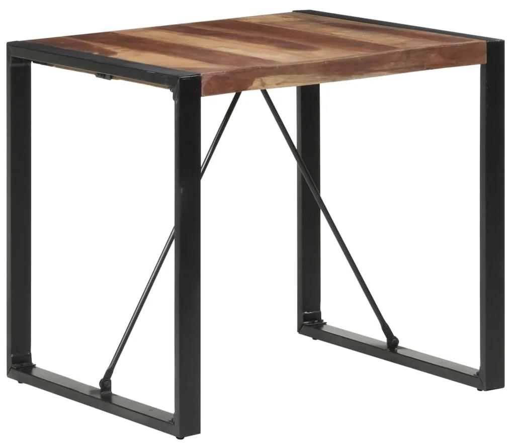 Mesa jantar 80x80x75 cm madeira maciça c/ acabamento sheesham