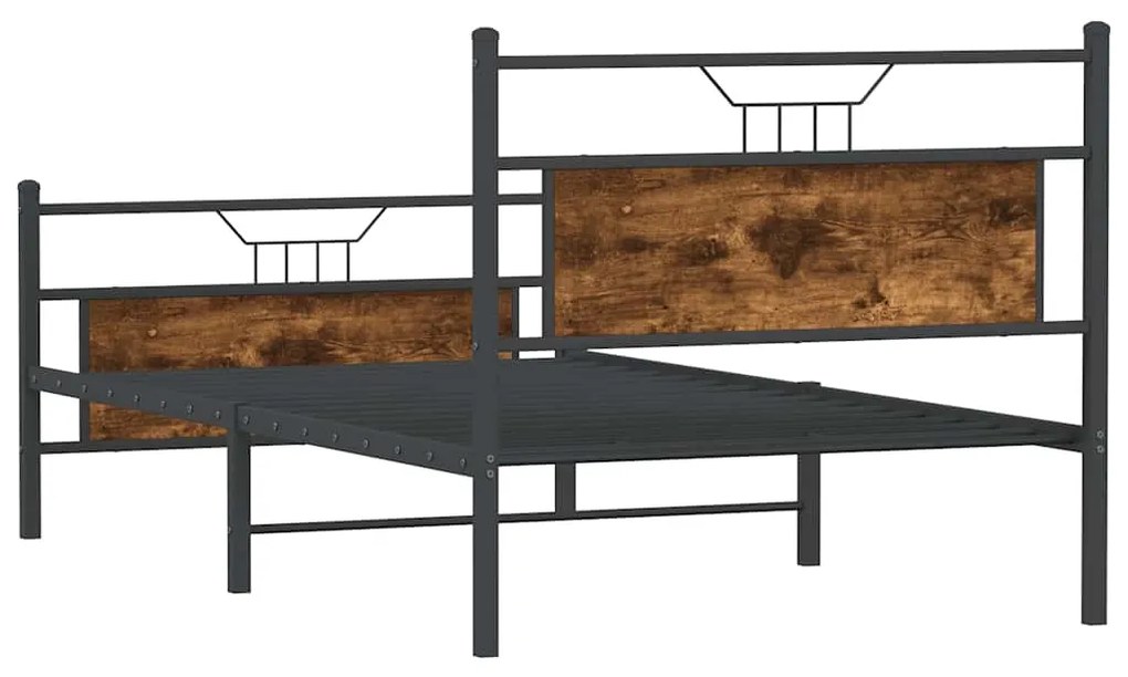 Estrutura cama s/ colchão derivados de madeira carvalho fumado
