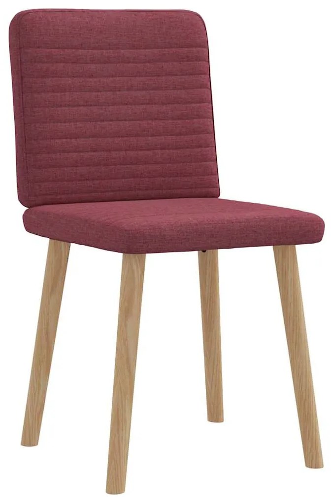 Cadeiras de jantar 2 pcs tecido vermelho tinto