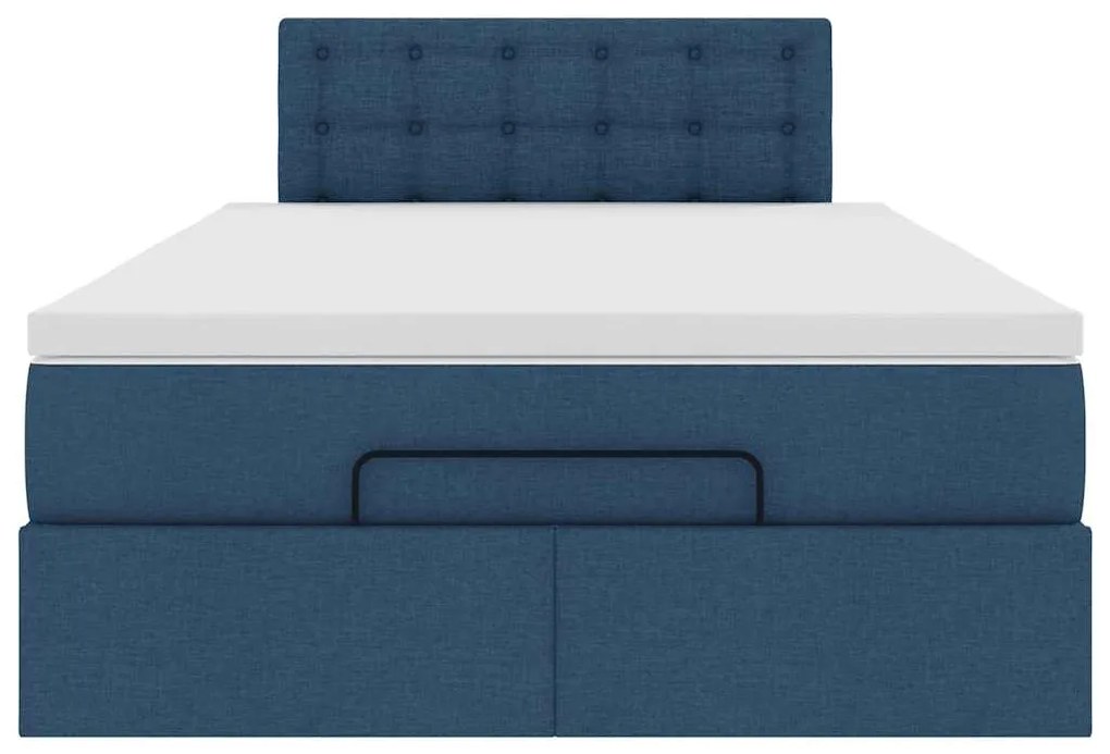 Cama otomana com colchão 120x200 cm tecido azul