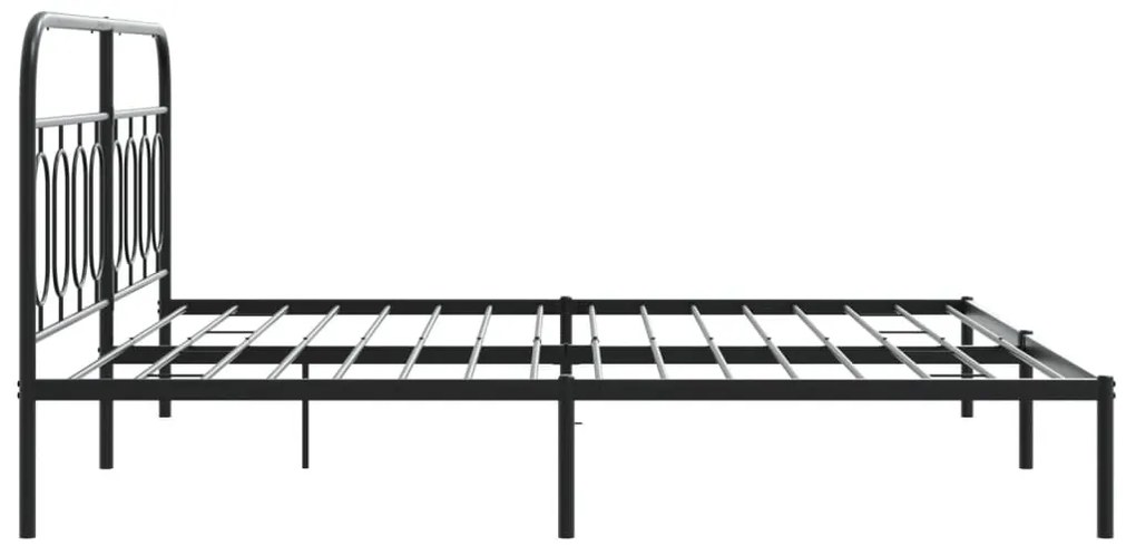 Estrutura de cama com cabeceira 160x200 cm metal preto