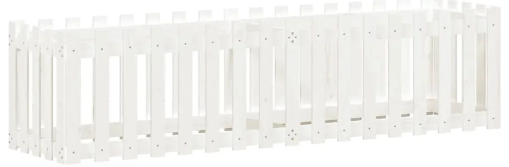 Canteiro elevado design cerca 200x50x50 cm pinho maciço branco