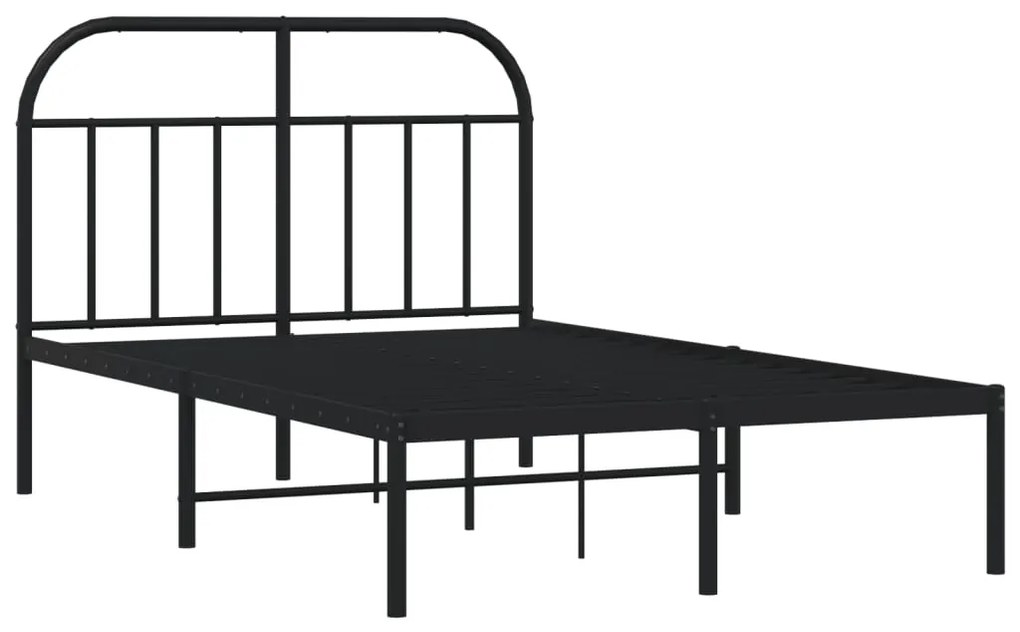 Estrutura de cama com cabeceira 120x190 cm metal preto