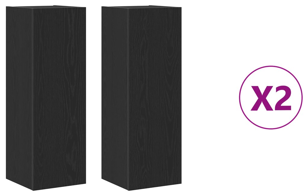 Conjunto de 4 Peças do Armário de TV vidaXL Carvalho Preto 30.5x30x90
