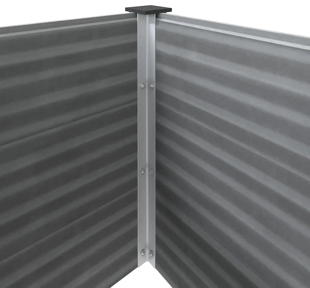 Canteiro elevado para jardim WPC 100x100x54 cm cinzento