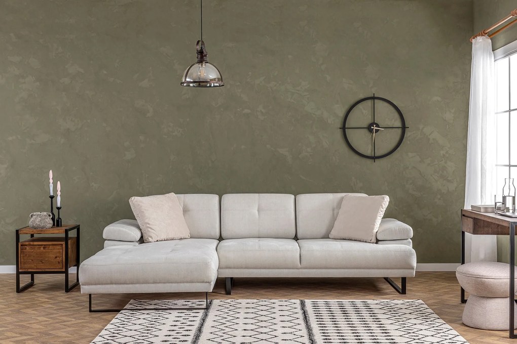 Sofá de Canto Mustang – Bege – 174x314 cm