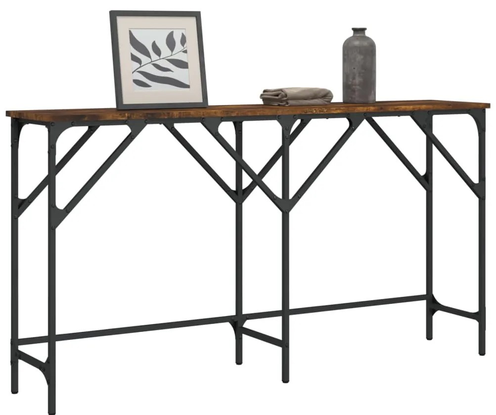 Mesa consola 140x29x75 cm derivados de madeira carvalho fumado