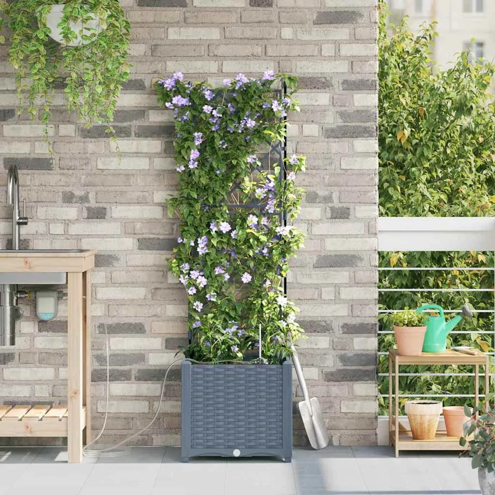 Jardineiras de Jardim 1 pc Cinzento-claro 40 x 40 x 142 cm