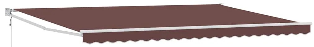 vidaXL Toldo retrátil automático 500x300 cm castanho