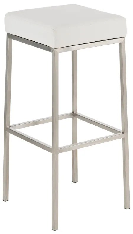 Banco de bar Montreal em couro sintético 37 x 83 x 37 cm Branco