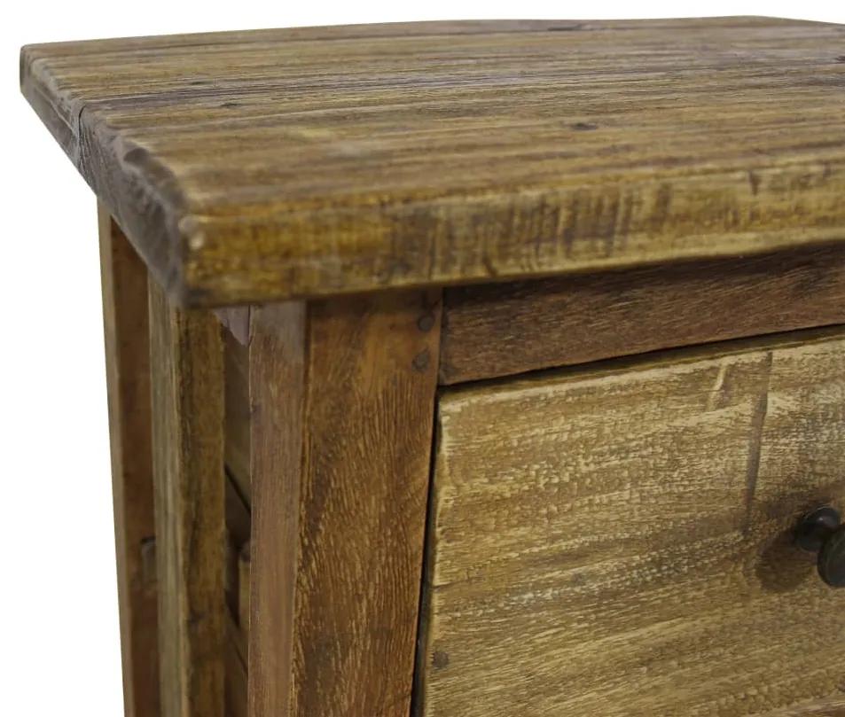 Mesa de cabeceira em madeira reciclada maciça 40x30x51 cm