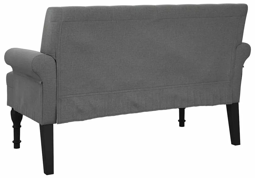 Banco com encosto 120x62x75,5 cm tecido cinzento-escuro