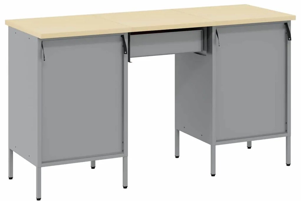 Conjunto de Armário e Mesa de Trabalho VidaXL com 3 Peças em Madeira C