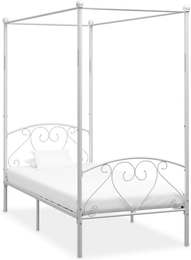 Estrutura de cama com dossel 100x200 cm metal branco