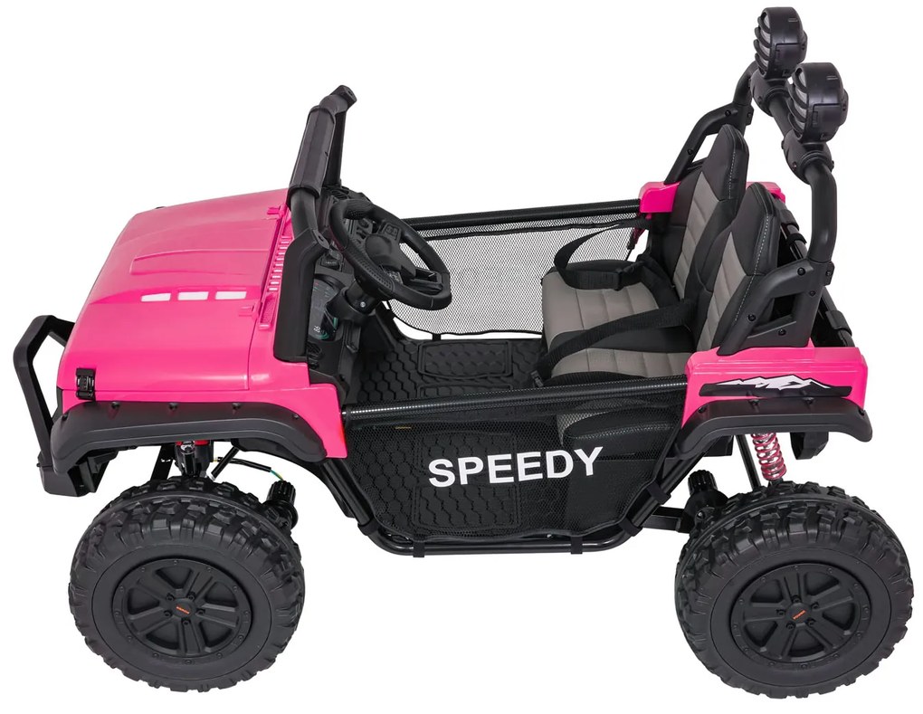 Jipe elétrico para Crianças 2 Lugares 24V 4x4 PASSION 4x4 Off-Road Rodas Espuma EVA, Assento couro ecológico Rosa