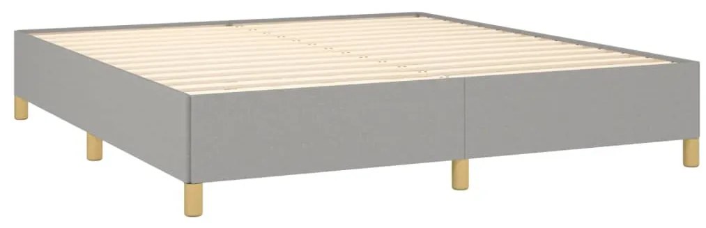 Estrutura de cama sem colchão 160x200 cm tecido cinzento-claro