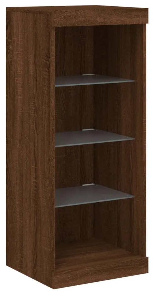 Aparador com luzes LED 41x37x100 cm carvalho castanho
